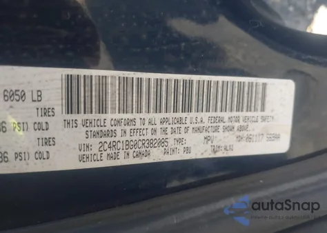 2012 Chrysler Town & Country Touring z USA, uszkodzony, nr VIN 2C4RC1BG0CR382085